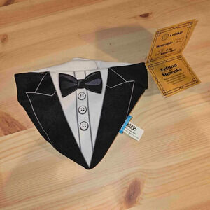 NWT BARK Chew Are You Wearing‎ Tuxedo Wearable Squeak Dog Toy Small